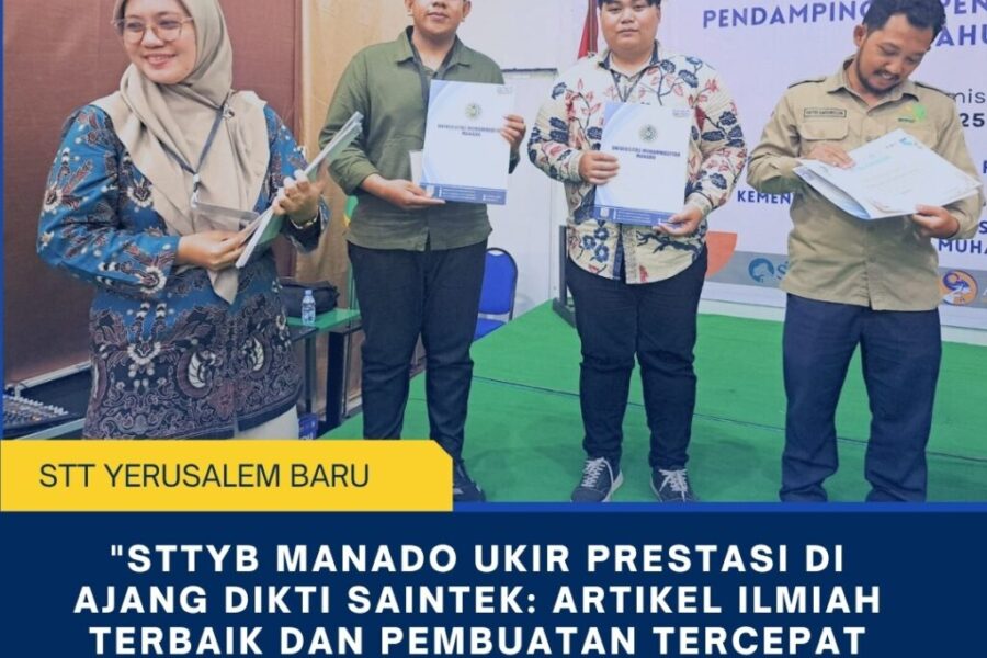 STTYB Manado Ukir Prestasi di Ajang Dikti Saintek Artikel Ilmiah Terbaik dan Pembuatan Tercepat se-Sulawesi Utara