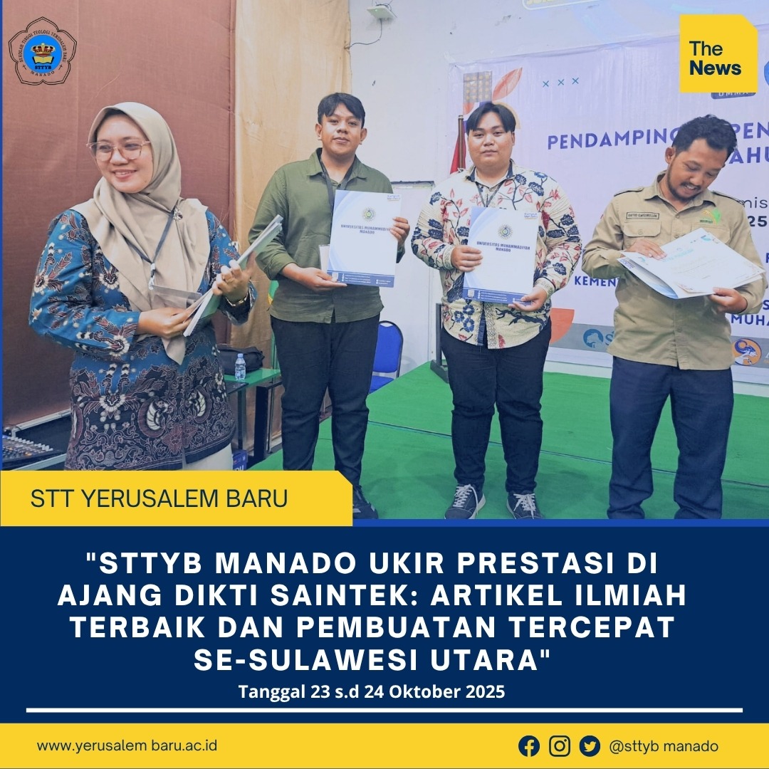 STTYB Manado Ukir Prestasi di Ajang Dikti Saintek Artikel Ilmiah Terbaik dan Pembuatan Tercepat se-Sulawesi Utara